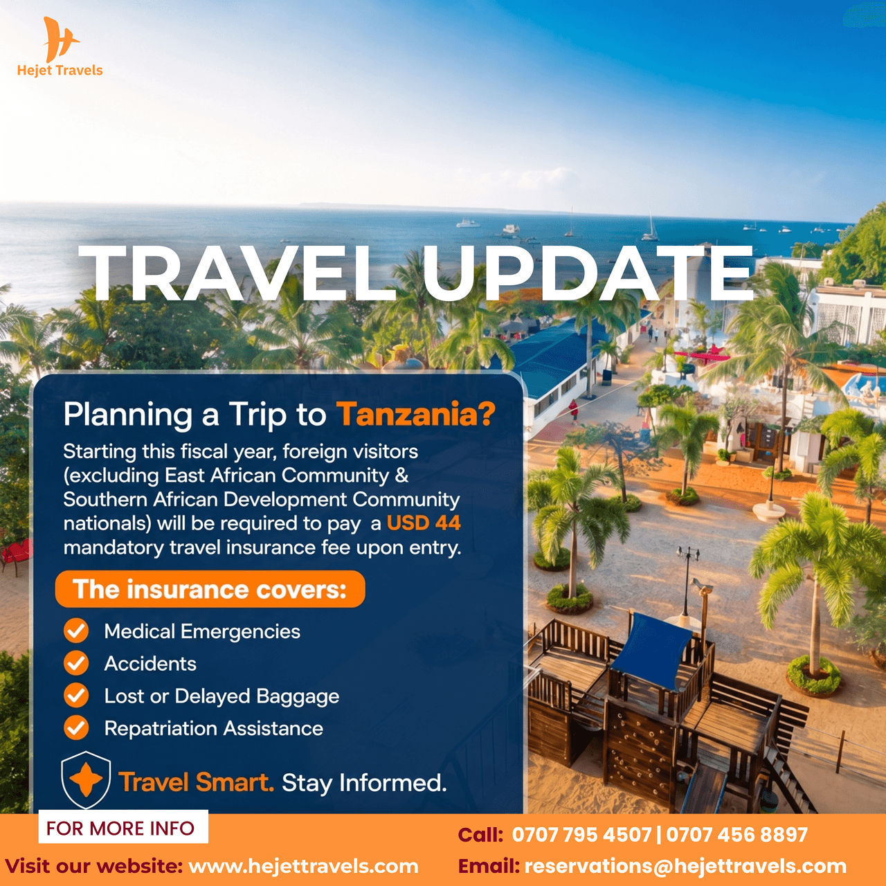 Tanzania's mandatory arrival insurance fee now applies to most foreign visitors.